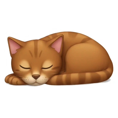 Brown cat sleeping sticker