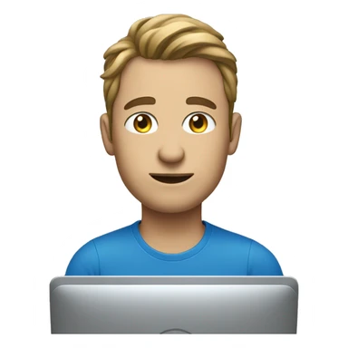 It guy with Blue Shirt on a pc sticker