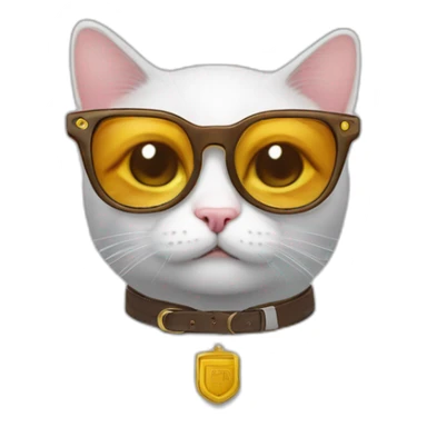 Un chat qui a des lunettes de soleil et une ceinture  sticker