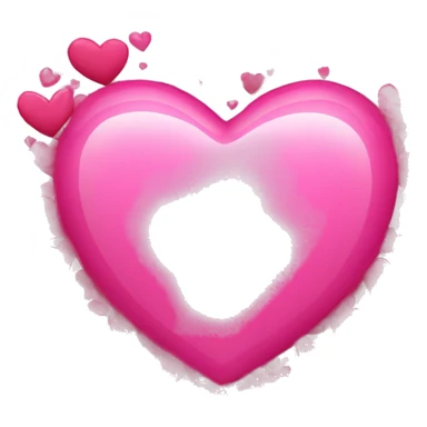 Create a big pink heart with an emoji that’s loved and surrounded by little hearts sticker