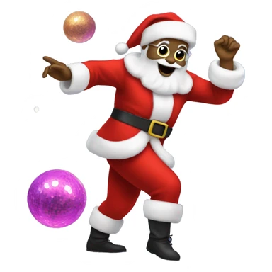Dancing Santa with disco balls sticker