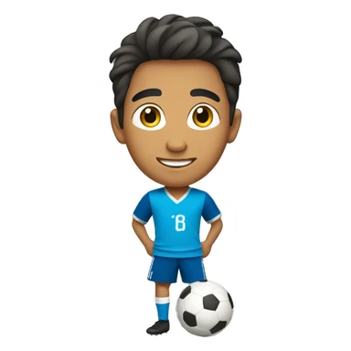 Young latino boy playing soccer sticker