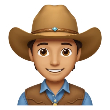 Turn the grinning emoji into one with a cowboy hat on sticker