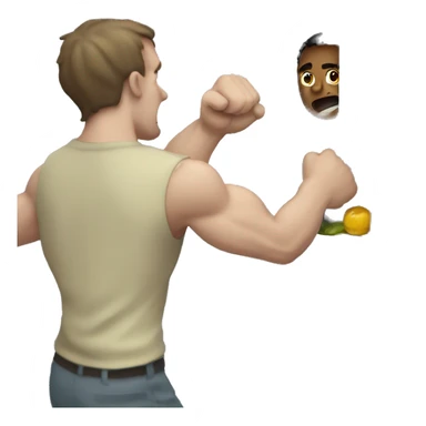 man getting punched by a fridge sticker