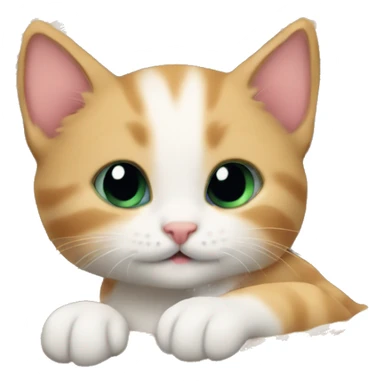 Kitten curled up in a basket sticker