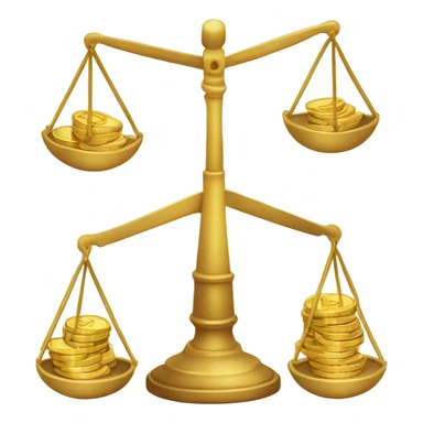 Scales with a heart on one side and coins on the other sticker