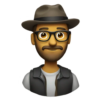 cool hipster writer works in newspaper sticker