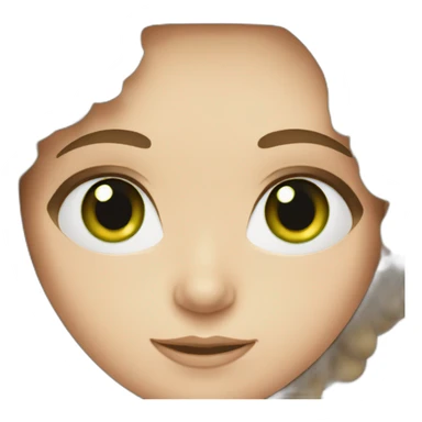 brown haired white girl with green eyes sticker
