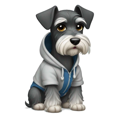 Mini schnauzer wearing a hoodie sticker