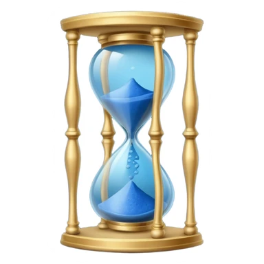 Hourglass of Time — gold frame + blue sand glow sticker