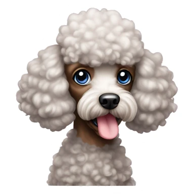 Mini multicolor poodle with blue eyes  sticker
