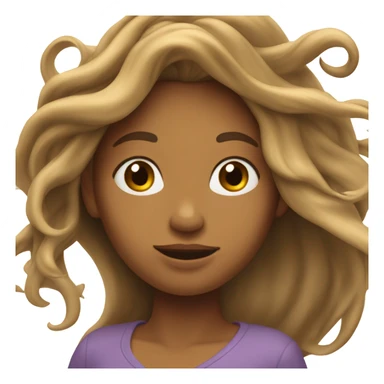 Wind blown long haired woman sticker