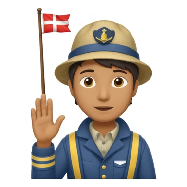 lighthouse Keeper raising signal flag sticker