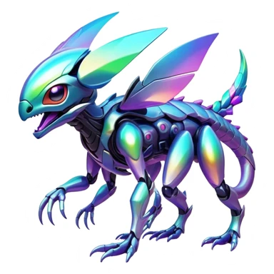 Futuristic complex iridescent aesthetic-scenery-Fakémon-creature sticker