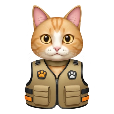 Cat wearing bullet proof, with hands sticker