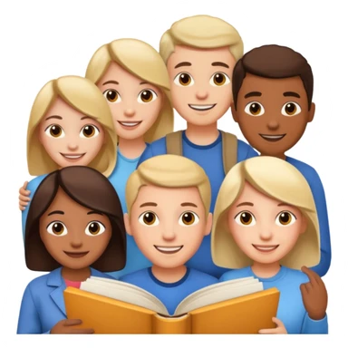 a bunch of people on the cover of a book sticker