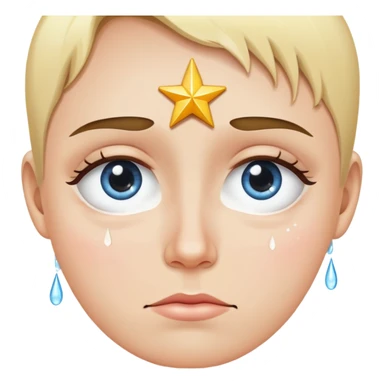 Star eye while crying sticker