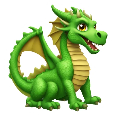 Western style green dragon in clip art  sticker