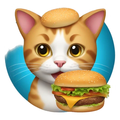 cat with burger sticker