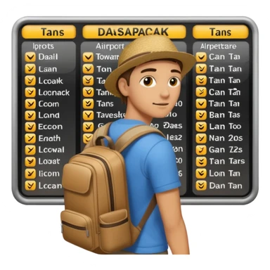 Traveler character with Looking toward a departure board  sticker