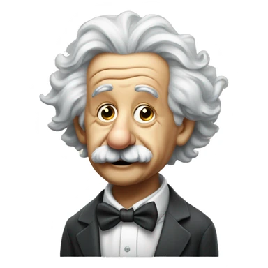 a mischievous looking albert Einstein full body wearing a bow tie sticker