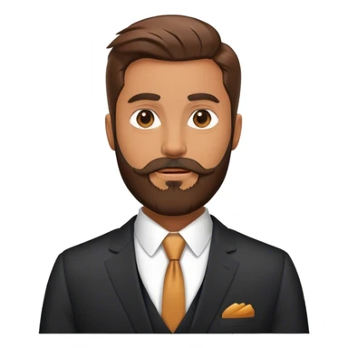 Realistic evil JD Vance with a beard and a suit sticker