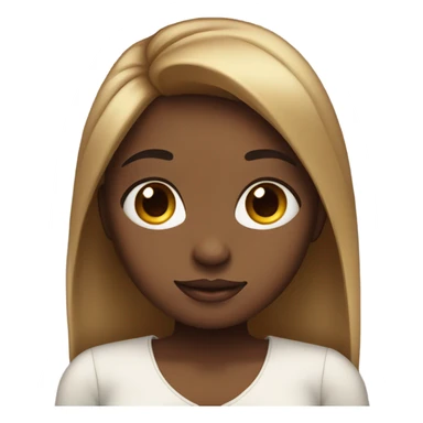 cute black girl with cute long straight hair and a bow emoji
 sticker