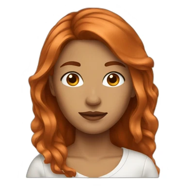 Woman copper hair and brown eyes sticker
