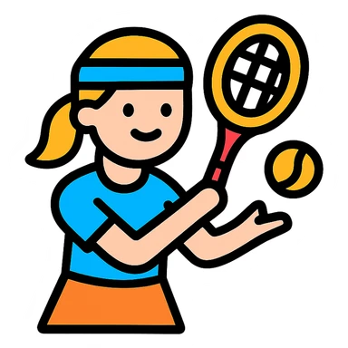 white young girl playing tennis sticker