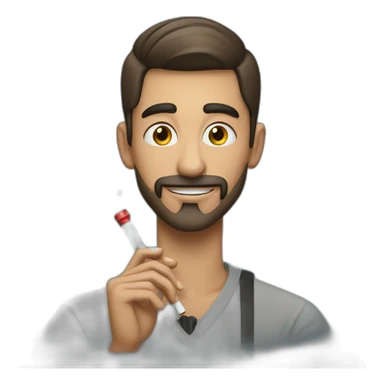 man smokes shisha sticker