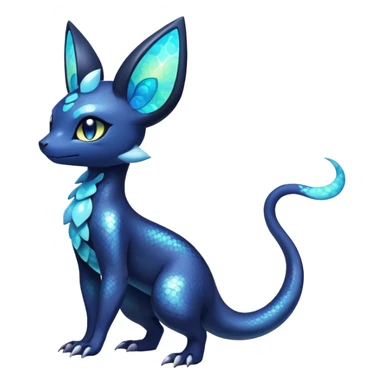 Colorful Iridescent Exotic Nebulae Salandit-Meowstic-Umbreon-Fakémon-hybrid-creature (full body)  sticker