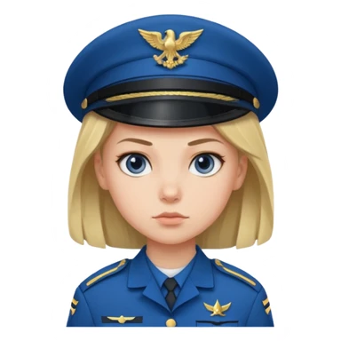 blue uniformed girl soldier sticker