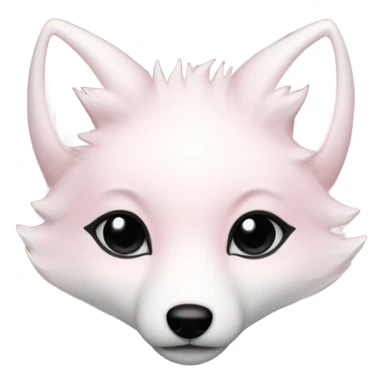 christmas arctic fox pale pink sticker