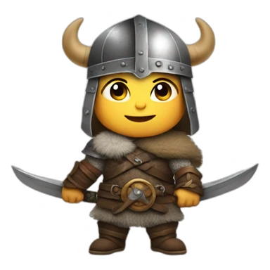 baby viking with a sword end hat sticker