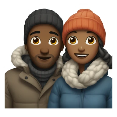 Couple in winter sticker