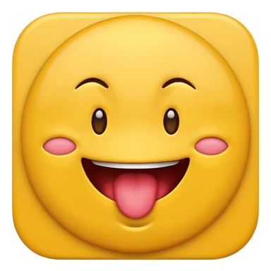 emoji face biting its lip, playful expression sticker