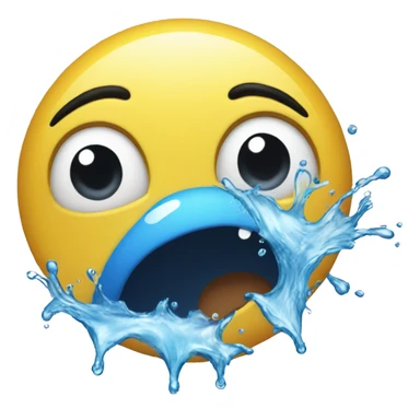 Water splash oh face sticker