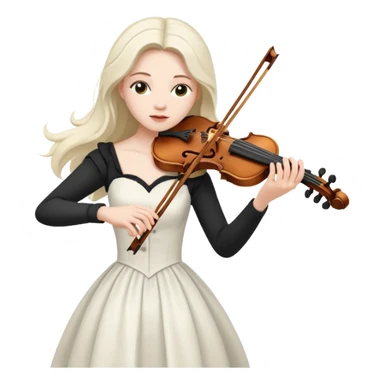 woman playing violin with white dress sticker