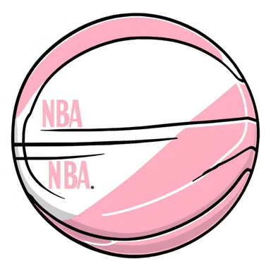Spalding basketball with NBA logo, white color with pastel pink and green swirls pattern sticker
