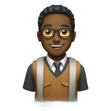 smiling boy with glasses portrait sticker