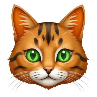 Tabby cat with green eyes and long white whiskers sticker