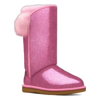 Realistic pink Sparkle glitter and fur Ugg boots. sticker