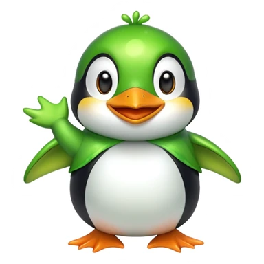 Penguin in a frog costume  sticker