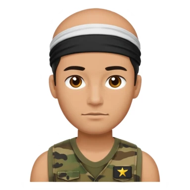 army guy with sleveless and head band  sticker