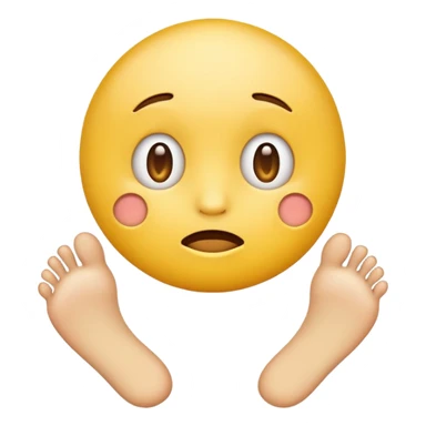 funny confused face yellow emoji with two feet  sticker