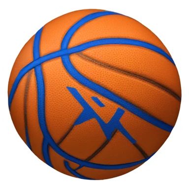 Blue capital I on a basketball sticker