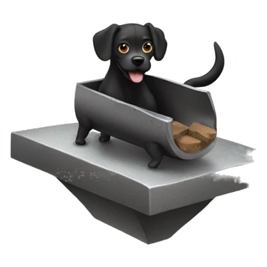 Anvil with dog jumping over sticker
