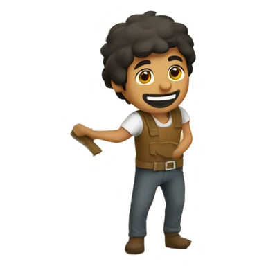 Mexican guy building a mud house sticker