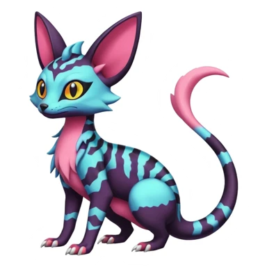 Pastel Salandit-Umbreon-Genet-Noivern-Noibat-Serval-Hybrid (Full body) sticker