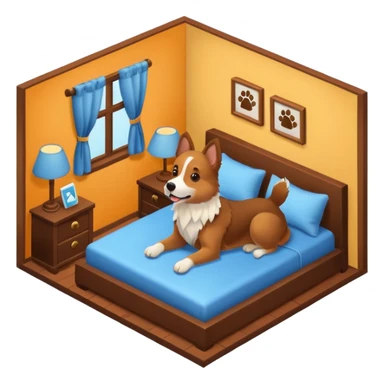 dog room isometric sticker